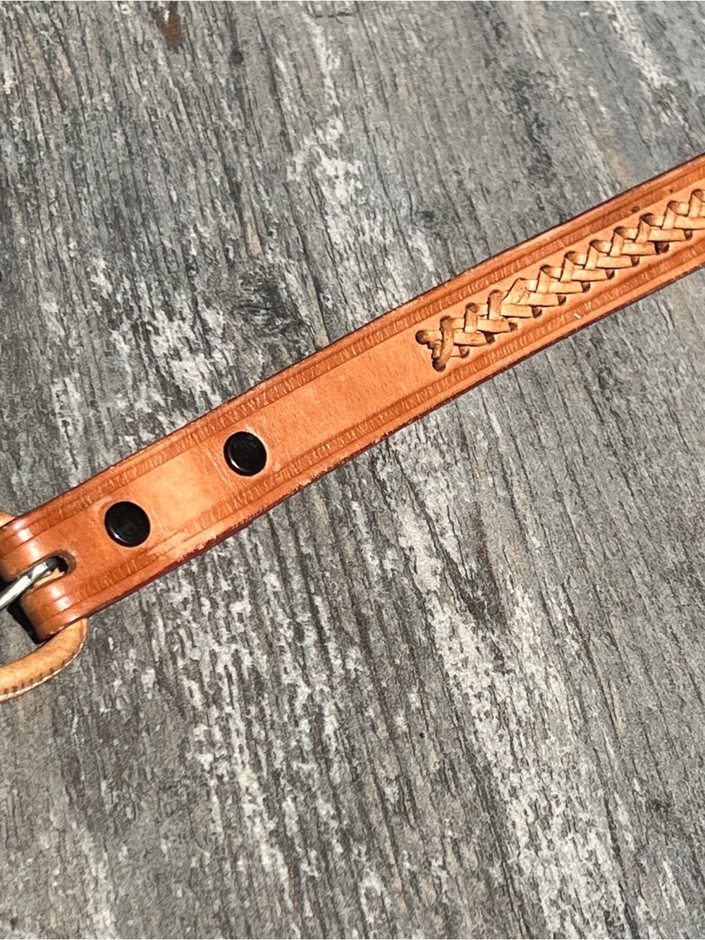 Vintage Mexican tooled leather belt